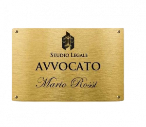 targa avvocato, Targa professionale in abs per avvocati