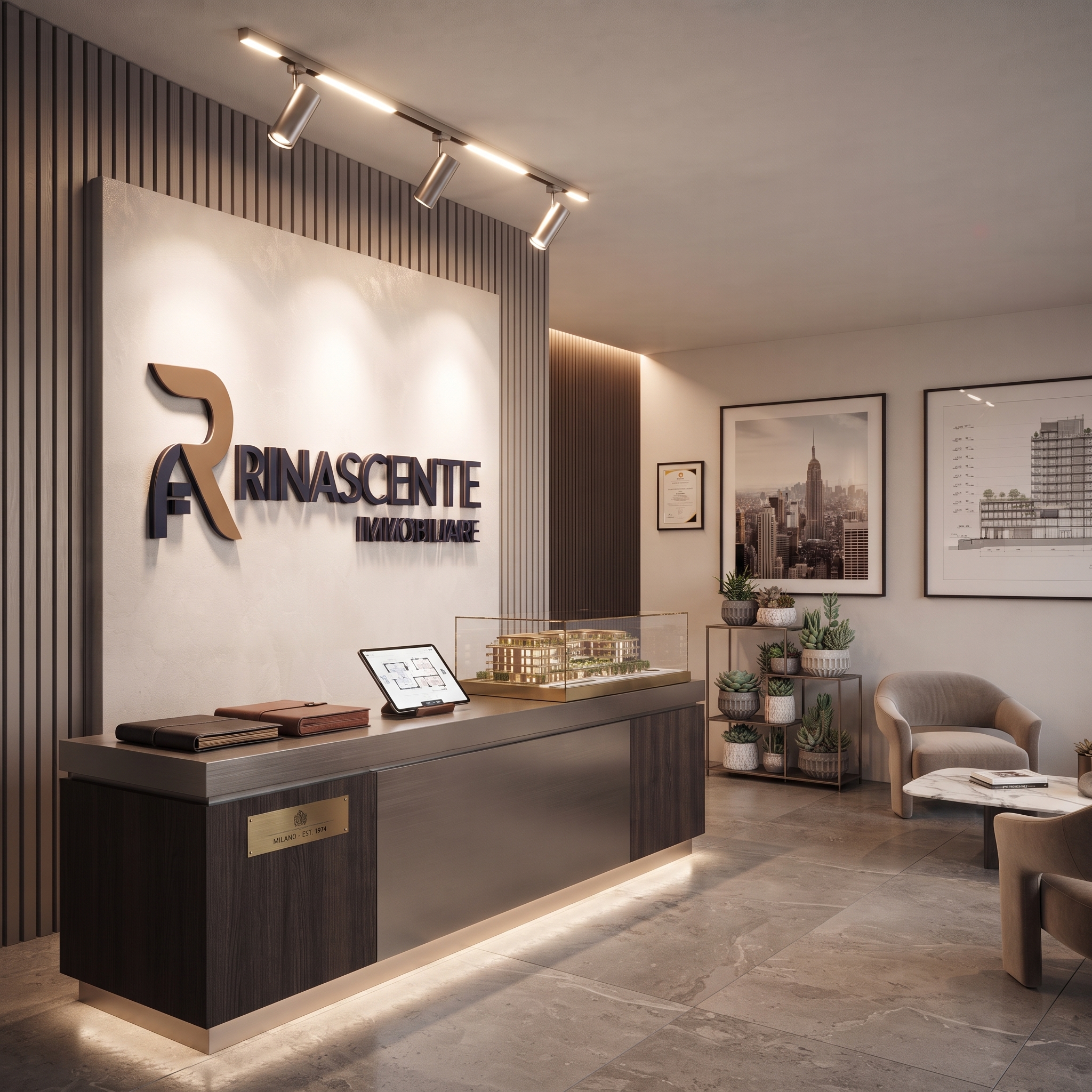 scritte 3d showroom immobiliare